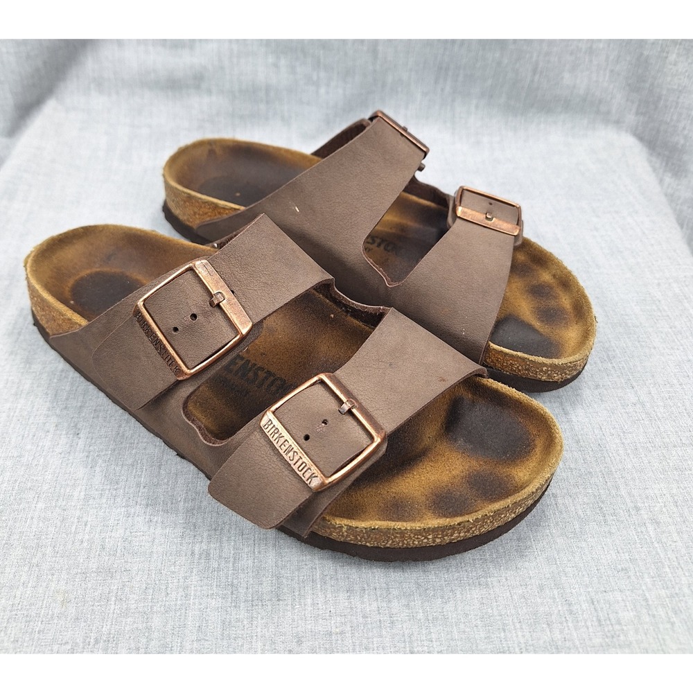 Birkenstock Arizona Mocha Brown Birko-Flor Sandals Women 38 US 7-7.5 Copper